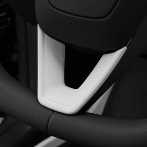 غطاء زخارف على شكل حرف V لعجلة القيادة لسيارة Tesla Model 3 Highland 2024-2026 / Y Juniper 2025-2026 (أبيض) in Kuwait