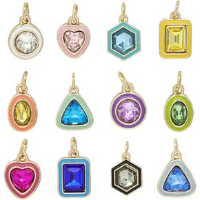 Bead Landing Enamel Gems Charm Mix Charms for DIY Jewelry Making, Necklaces, Bracelets & Keychains, 12 Pack in Kuwait
