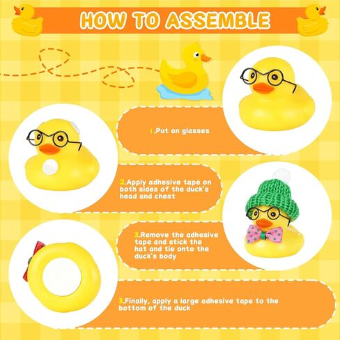Green Knit Hat Bow Tie Duck Car Dashboard Decoration - Squeezable Rubber Duck with Glasses, DIY Accessories, Stress Relief Decor for Car Interior & Home Decor in Saudi Arabia
