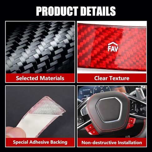 Real Carbon Fiber Volume Control Switch Favorite Shortcut Switch Cover Compatible with 2020-2026 Corvette C8 in Kuwait