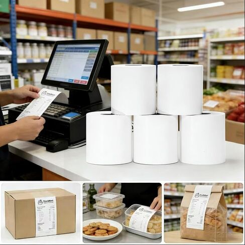 Upgraded Enhanced Adhesive,Sticky Thermal Paper 20 Rolls, 3.125'' x 170', 1 Inch Core, Repositionable Linerless Removable Receipt Paper, Compatible with Epson TM-L90 TM-L100, Bixolon SRP-300 in Kuwait