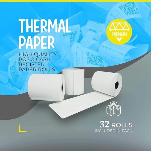 3" x 150' 1 Ply Bond Roll, Bond Paper, Kitchen Printer Paper, POS Cash Register Paper Roll, 32 Rolls in Saudi Arabia