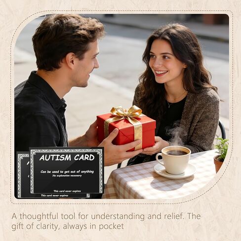 2 Pcs Autism Excuse Cards, Wallet-Size PVC Plastic Autism Communication Cards for Anxiety Relief & Expressing Needs, Credit Card Size Gag Gift for Friends, Adults & Teens in Saudi Arabia