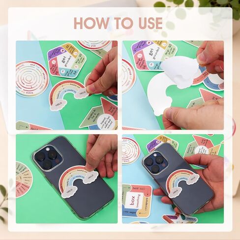 75 Pieces Texture Stickers 2 Different Surface Texture Styles Breathing Mindfulness Textured Stickers Calming Sticker 15 Color Styles for Adults Office Home Classroom Use in Kuwait