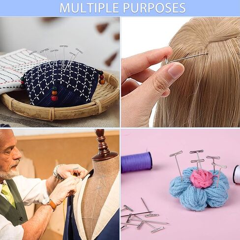 400 Pcs T Pins,Stainless Steel Sewing Pins for Wigs, Blocking Wig Pin for Foam Head, Craft, Quilting and Blocking Knitting for Office Wall,5 Sizes in Saudi Arabia