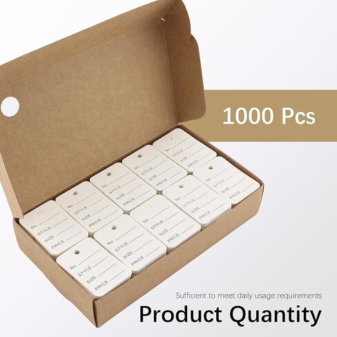 1000Pcs Price Tags 1.97" x 1.38" White Store Clothes Size Tags Small Paper Pricing Tag Merchandise Marking Display Label for Product Jewelry Clothing Coupon (White) in Kuwait