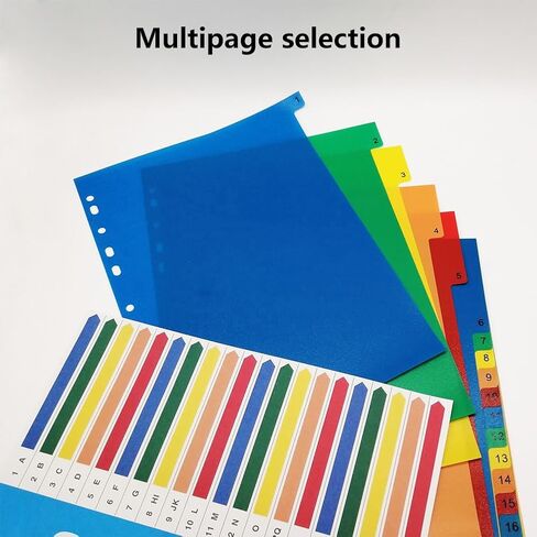 Binder Dividers, 20 Tabs, Customizable Table of Contents Page, Colourful A4 Folder Dividers Binder Tabs for Organizing Reports, Projects, and More(20 Colours) in Kuwait