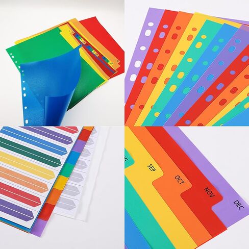 Binder Dividers, 20 Tabs, Customizable Table of Contents Page, Colourful A4 Folder Dividers Binder Tabs for Organizing Reports, Projects, and More(20 Colours) in Kuwait