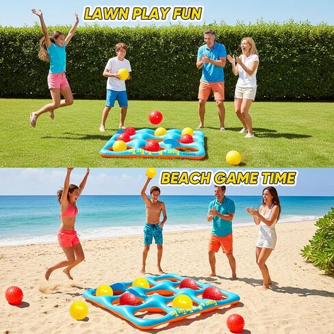 Inflatable Tic Tac Toe Pool Game Set – Pool Toys with 10 Balls, Fun for Kids, Teens, Adults, Family, Party, Beach, Outdoor & Indoor, 2-10 Players in Saudi Arabia