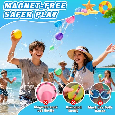 12 Pack Reusable Water Balloons, Squeeze Self-Sealing Quick Fill Silicone Water Bombs, Water Fight Toys for Summer Outdoor Pool Beach Backyard Games for Kids & Adults in Saudi Arabia