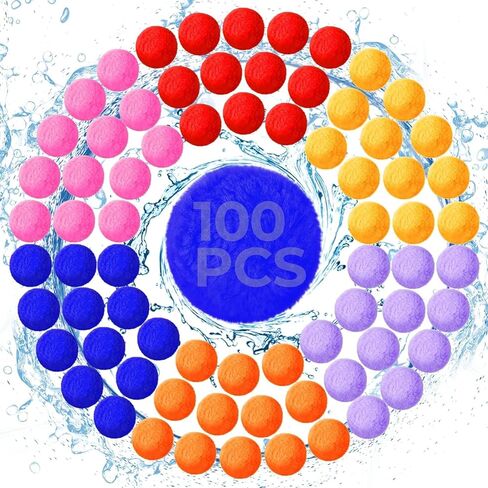 100 Pcs Reusable Water Balloons,refillable water balloons quick fil,Outdoor Toys and Games,Water Toys for Kids and Adults Boys and Girls - Summer Balls for Pool and Backyard Fun in Kuwait