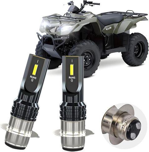 Fit For Suzuki Ozark 250 02-04-06-07-08-09-10,H6 H6M P15D LED bulbs used for Motorcycle/ATVs/UTV Headligh Bulbs, 300% Brighter 6000K White 60W, Plug and Play, 2-Pack in Saudi Arabia