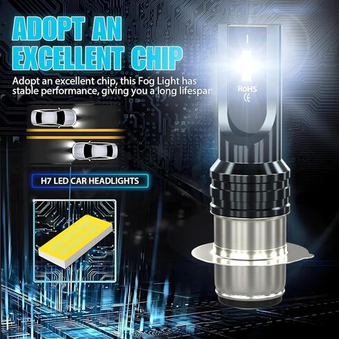 Fit For Suzuki Ozark 250 02-04-06-07-08-09-10,H6 H6M P15D LED bulbs used for Motorcycle/ATVs/UTV Headligh Bulbs, 300% Brighter 6000K White 60W, Plug and Play, 2-Pack in Saudi Arabia