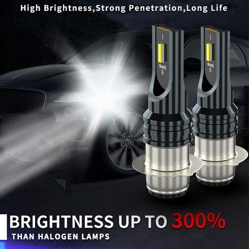 Fit For Suzuki Ozark 250 02-04-06-07-08-09-10,H6 H6M P15D LED bulbs used for Motorcycle/ATVs/UTV Headligh Bulbs, 300% Brighter 6000K White 60W, Plug and Play, 2-Pack in Saudi Arabia