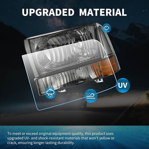 مجموعة المصابيح الأمامية LEDKINGDOMUS متوافقة مع 1999-2004 Ford F250 F350 F450 F550 Super Duty، 2000-2004 Excursion Pickup Headlamp Driver وجانب الركاب in Kuwait