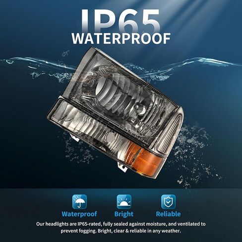 مجموعة المصابيح الأمامية LEDKINGDOMUS متوافقة مع 1999-2004 Ford F250 F350 F450 F550 Super Duty، 2000-2004 Excursion Pickup Headlamp Driver وجانب الركاب in Kuwait