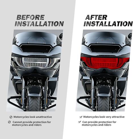 غطاء عدسة المصباح الأمامي غطاء حماية للمصابيح الأمامية مناسب لـ Harley Touring CVO Road Glide FLTRXSE 2023-2025 وRoad Glide ST 2024-2026 أحمر in Kuwait