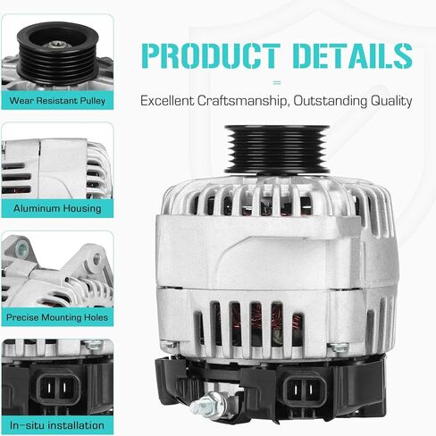 New Alternator Compatible with Nissan Maxima 3.5L V6 2004 2005 2006 2007 2008, Replace for 11017 23100-7Y020 100355164 TG12C014SP TG12C014 AVA0004 in Saudi Arabia