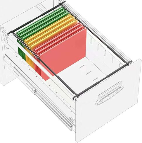 Adjustable Legal/Letter Size Hanging Folder Rails for File Cabinet/Desk Drawer,Fun Storage Metal Filing Cabinet Drawer Rails for Hanging File Folder Organizer 2 Sets in Saudi Arabia
