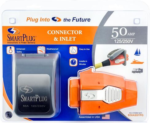 SmartPlug 50 AMP مدخل وموصل سلك أنثى - رمادي in Saudi Arabia
