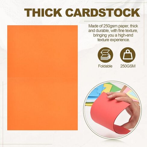 PATIKIL 20Pack Orange 4x6 Blank Cards and Envelopes, Self Seal A6 Envelopes with Folded Cardstock Small for Greeting Cards Wedding Greeting Birthday Invitations Letter Mailing in Kuwait
