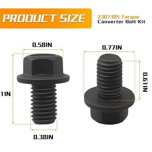 Fit for 230-7305 2307305 Torque Converter Bolt Kit 6 Pieces, 8740 Chromoly Steel 200000 PSI M10x1.5 for GM TH400 4L60E 4L80E Truck, Replacement PIO-859035 PIO-859036, 0.590in 13mm Socket in Saudi Arabia
