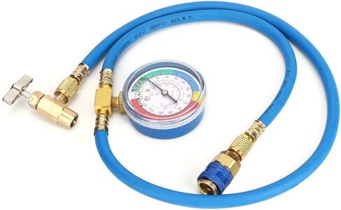 R134A Recharge Measuring Hose Can Tap Gauge Refrigerant Charging Pipe with Pressure Gauge 1 4 SAE Port in Kuwait