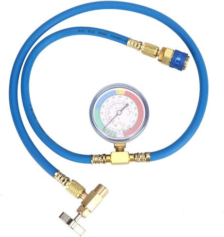 R134A Recharge Measuring Hose Can Tap Gauge Refrigerant Charging Pipe with Pressure Gauge 1 4 SAE Port in Kuwait