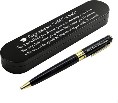 ABNTY Class of 2026 Graduation Gift, Sentimental Congratulations Graduation Present, Custom Engraved Ballpoint Pen with Metal Case, Perfect Grad Keepsake Gift in Kuwait