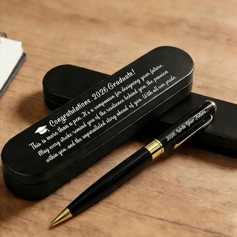 ABNTY Class of 2026 Graduation Gift, Sentimental Congratulations Graduation Present, Custom Engraved Ballpoint Pen with Metal Case, Perfect Grad Keepsake Gift in Kuwait
