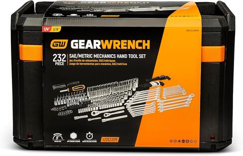 GEARWRENCH Mechanics Tool Set in 3 Drawer Storage Box, 232 Pc, 1/4 in and 3/8 in Drive, Metric/SAE | GW72LLCBMTS in Kuwait