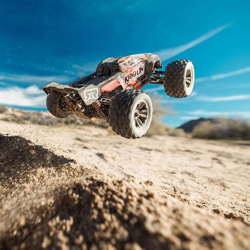 شاحنة سرعة بدون فرشاة من ارما 1/16 ميني كراتون 3S DSC 4X4 RTR، أسود/أحمر، ARA2508T1 in Kuwait