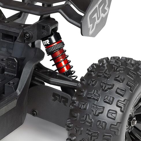 شاحنة سرعة بدون فرشاة من ارما 1/16 ميني كراتون 3S DSC 4X4 RTR، أسود/أحمر، ARA2508T1 in Kuwait