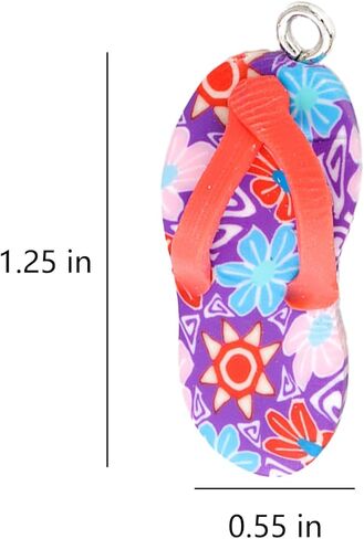 20Pcs Flip Flop Charms for Jewelry Making Mini Clay Beach Sandal Charms for Summer Crafts Small Beads for Bracelet Earring Keychain and Beachy DIY Accessories for Kids and Adults in Kuwait