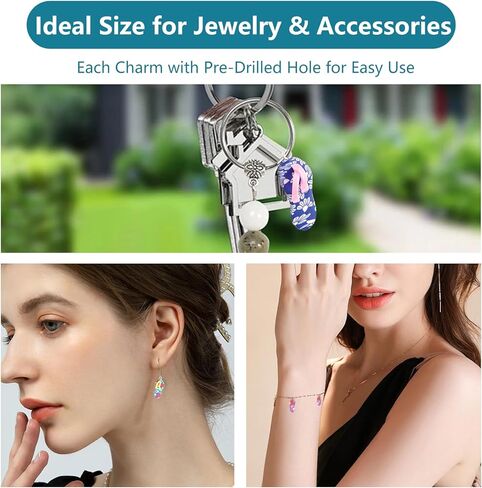 20Pcs Flip Flop Charms for Jewelry Making Mini Clay Beach Sandal Charms for Summer Crafts Small Beads for Bracelet Earring Keychain and Beachy DIY Accessories for Kids and Adults in Kuwait