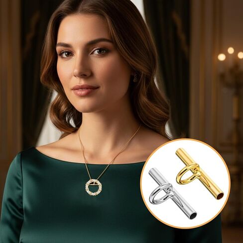 6PCS Pin to Pendant Converter, Brass Brooch Pendant Converters, Gold/Silver Brooch Converters, 3 Sizes Pin Necklace Adapter for Changing Brooches Pins to Pendant in Kuwait