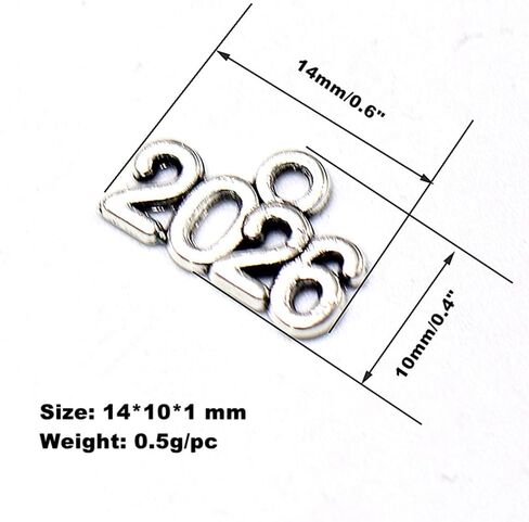 Alloy 2026 Year Graduation Charm Pendant for DIY Jewelry Making Accessaries(100pcs,Silver Tone) in Kuwait
