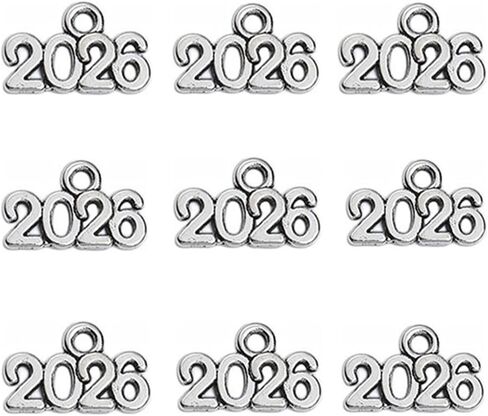 Alloy 2026 Year Graduation Charm Pendant for DIY Jewelry Making Accessaries(100pcs,Silver Tone) in Kuwait