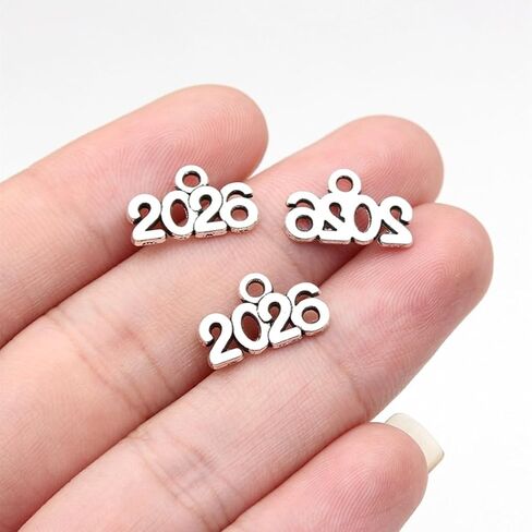 Alloy 2026 Year Graduation Charm Pendant for DIY Jewelry Making Accessaries(100pcs,Silver Tone) in Kuwait