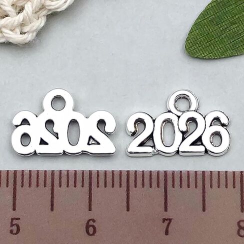 Alloy 2026 Year Graduation Charm Pendant for DIY Jewelry Making Accessaries(100pcs,Silver Tone) in Kuwait