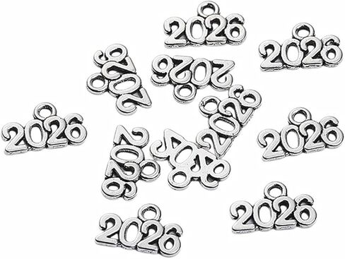 Alloy 2026 Year Graduation Charm Pendant for DIY Jewelry Making Accessaries(100pcs,Silver Tone) in Kuwait