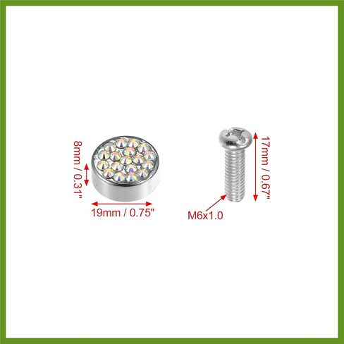 1 Set Bling Car License Plate Fasteners Screws Caps Covers Multicolor Universal Rhinestone License Plate Bolt Cap Plastic Washer Replace Parts Vehicle Components in Kuwait