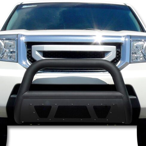 7422440040041 متوافق مع 2009-2015 Honda Pilot أسود غير لامع مرصع بشبكة على طراز Bull Bar Guard مع لوحة انزلاقية in Kuwait