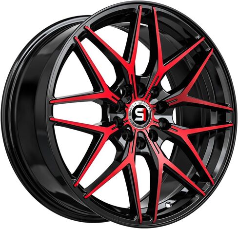Spec-1 17x7.5 SP-60 Gloss Black & Red Machined Wheel 5x112/5x4.5 (42mm) in Saudi Arabia