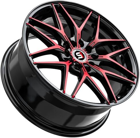Spec-1 17x7.5 SP-60 Gloss Black & Red Machined Wheel 5x112/5x4.5 (42mm) in Saudi Arabia