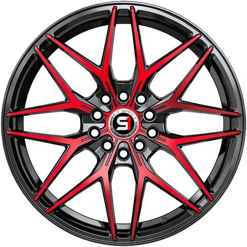 Spec-1 17x7.5 SP-60 Gloss Black & Red Machined Wheel 5x112/5x4.5 (42mm) in Saudi Arabia