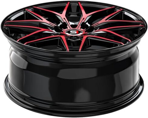 Spec-1 17x7.5 SP-60 Gloss Black & Red Machined Wheel 5x112/5x4.5 (42mm) in Saudi Arabia