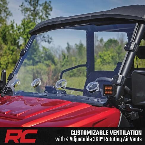 Rough Country Vented Full Windshield for CF MOTO UFORCE U10 Pro (2025) - Scratch Resistant 1/4" Polycarbonate, 250x Stronger than Glass in Kuwait