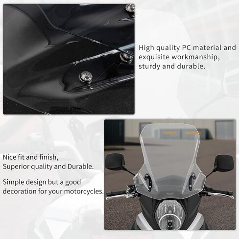 Motorcycle Windshield Windscreen Flyscreen Protector Compatible with DL650 V Strom 650 2017-2023 Airflow Wind Deflector (Light Smoke) in Kuwait