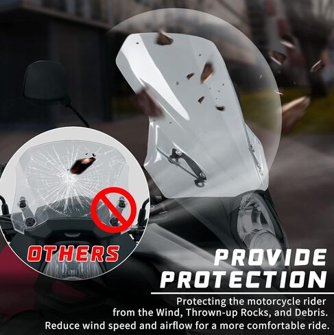 Motorcycle Windshield Windscreen Flyscreen Protector Compatible with DL650 V Strom 650 2017-2023 Airflow Wind Deflector (Light Smoke) in Kuwait